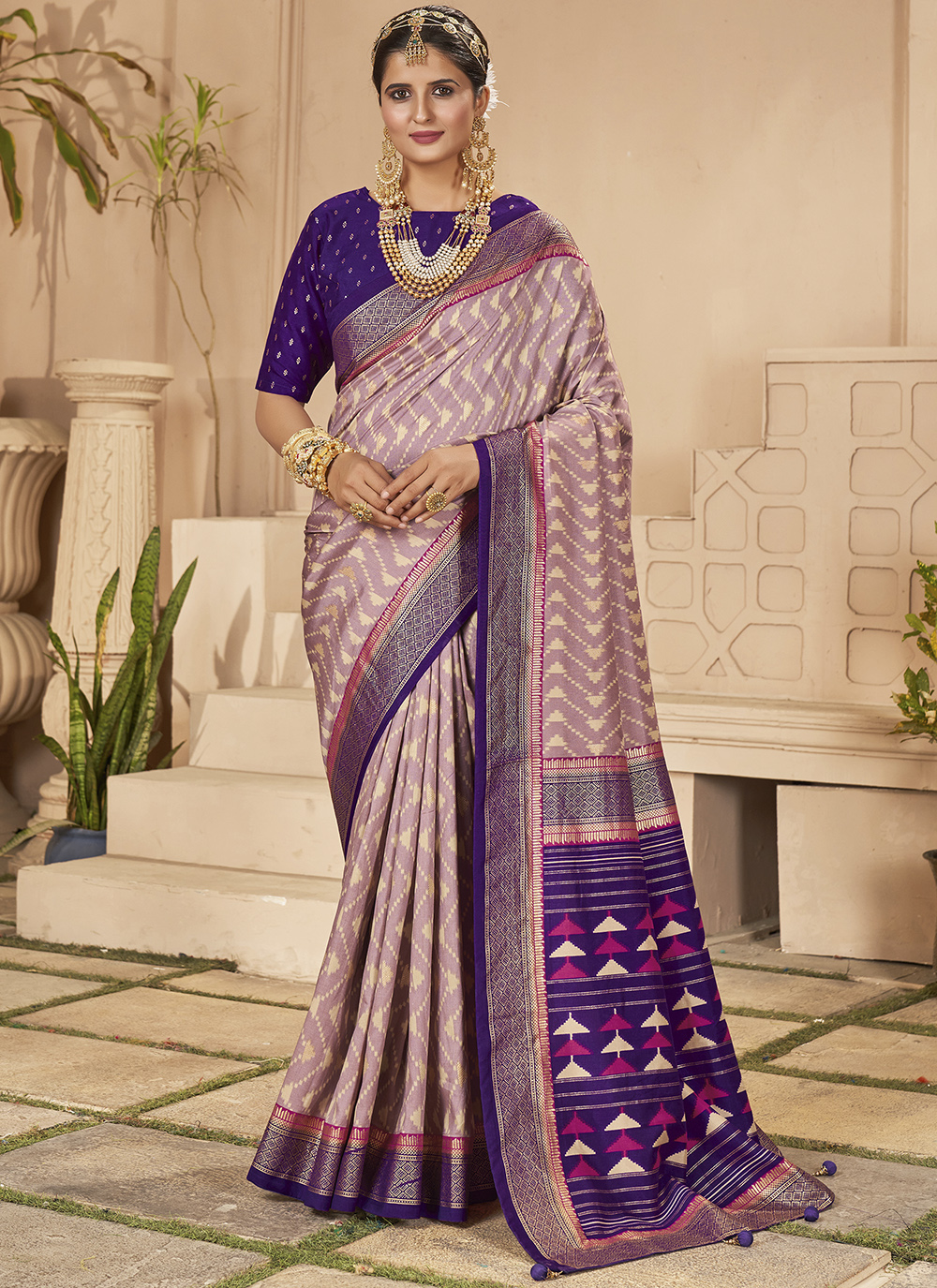 Chevron Beautified Saree- Anishka Creation