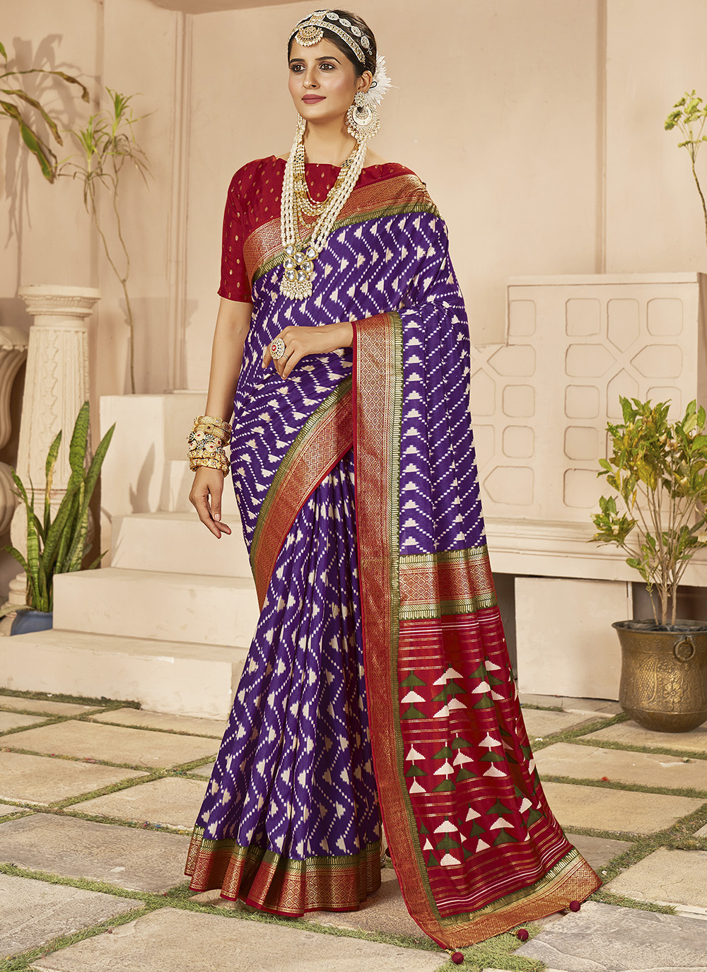 Chevron Beautified Saree- Anishka Creation