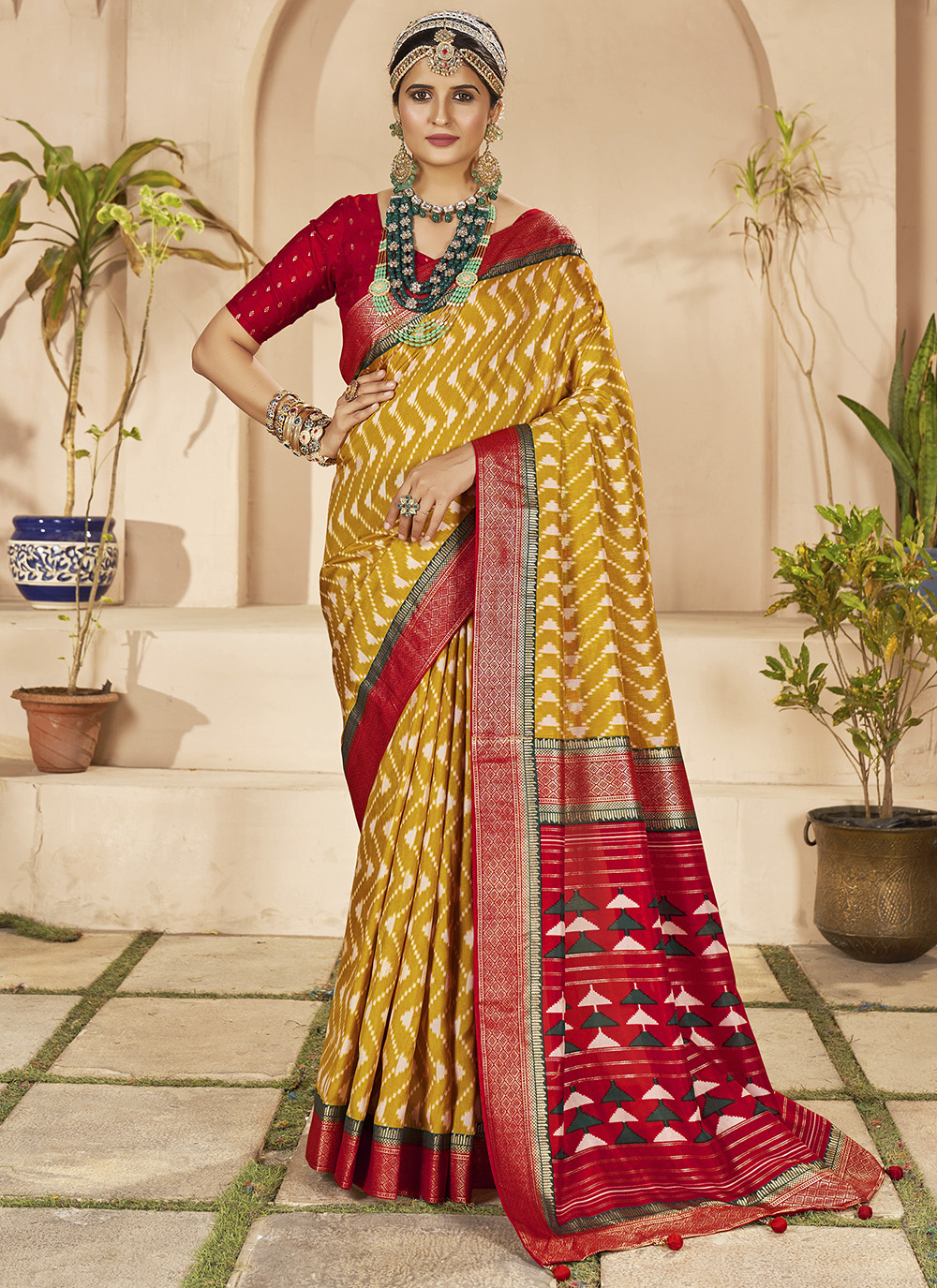 Chevron Beautified Saree- Anishka Creation