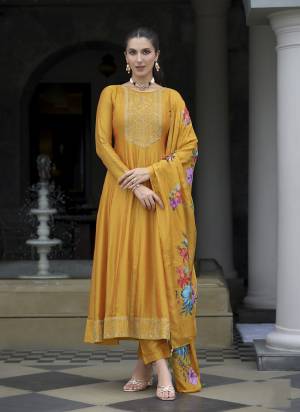 Attractive These Beautiful Looking Readymade Suits.These Top Are Vichitra Silk And Bottom Are Vichitra Silk And Dupatta Are Russion Silk Fabricated.Its Beautified With Jari,Sequance Embroidery Work With Digital Printed Dupatta.