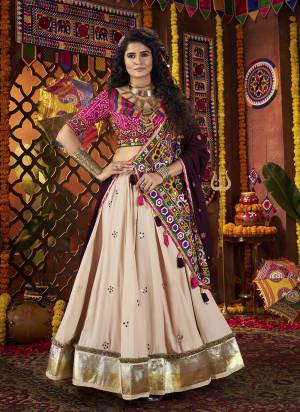 Attrective These Navratri Special Lehenga Choli in Fine Colored.These Lehenga Are Viscose Cotton And Blouse Are Viscose Cotton And Dupatta Are Fabricated On Viscose Cotton.Its Beautified With Designer Multy Thread,Mirror Embroidery,Hand Work.