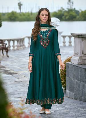Attractive These Beautiful Looking Readymade Suits.These Top Are Vichitra Silk And Bottom Are Vichitra Silk And Dupatta Are Vichitra Silk Fabricated.Its Beautified With Designer  Embroidery,Hand,Diamond Work.