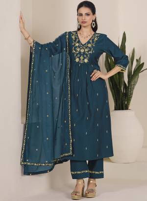 Garb These Beautiful Looking Readymade Suits.These Top Are Viscose And Bottom Are Viscose And Dupatta Are Viscose Fabricated.Its Beautified With Designer  Embroidery,Hand Work.