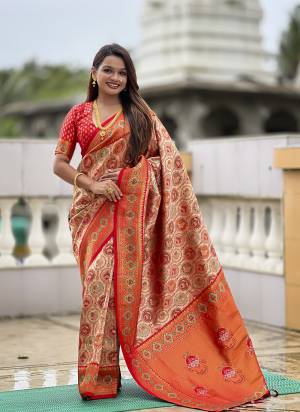 Garb These Party Wear Saree in Fine Colored.These Saree And Blouse is Fabricated On Kanjivaram Silk.Its Beautified With Heavy Weaving Jacquard Designer.