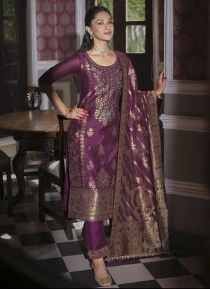 Garb These Beautiful Looking Readymade Suits.These Top Are Banarasi Silk And Bottom Are Soft Silk And Dupatta Are Banarasi Silk Fabricated.Its Beautified With Wevon Jacquard Designer,Hand Work.