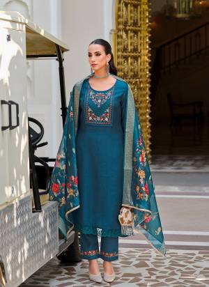 Attractive These Beautiful Looking Readymade Suits.These Top Are Viscose And Bottom Are Viscose And Dupatta Are Viscose Fabricated.Its Beautified With Designer Embroidery,Hand Work With Printed Dupatta.