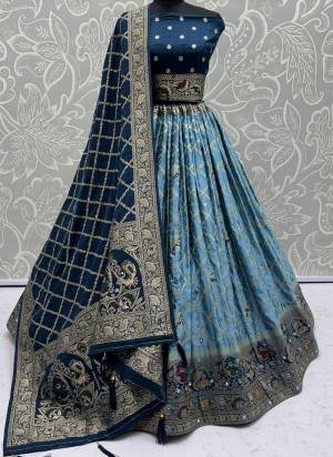 For A Fancy Designer Look,Grab These Lehenga Choli With Dupatta in Fine Colored.These Lehenga And Choli Are Satin Georgette And Dupatta Are Fabricated On Satin Georgette Pair.Its Beautified With Fancy Wevon Jacquard Designer With Mirror Work. 