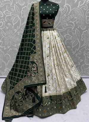 For A Fancy Designer Look,Grab These Lehenga Choli With Dupatta in Fine Colored.These Lehenga And Choli Are Satin Georgette And Dupatta Are Fabricated On Satin Georgette Pair.Its Beautified With Fancy Wevon Jacquard Designer With Mirror Work. 