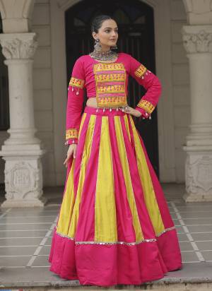 Looking These Beautiful Looking Navratri Wear Free Size Stitched Lahenga Choli.These Lahenga Are Roman Silk And Blouse is Fabricated On Roman Silk.Its Beautified With Designer Gamthi Thread Embroidery Work.