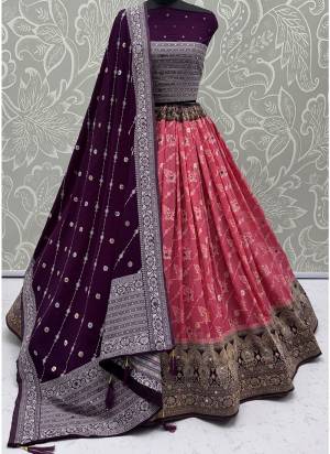 For A Fancy Designer Look,Grab These Lehenga Choli With Dupatta in Fine Colored.These Lehenga And Choli Are Georgette And Dupatta Are Fabricated On Georgette Pair.Its Beautified With Woven Jari Designer With Mirror Embroidery Work. 