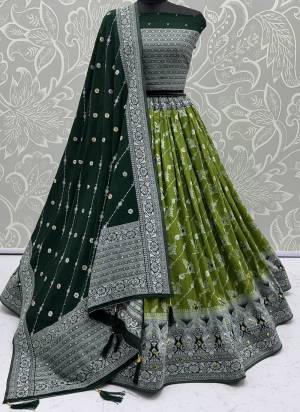 For A Fancy Designer Look,Grab These Lehenga Choli With Dupatta in Fine Colored.These Lehenga And Choli Are Georgette And Dupatta Are Fabricated On Georgette Pair.Its Beautified With Woven Jari Designer With Mirror Embroidery Work. 