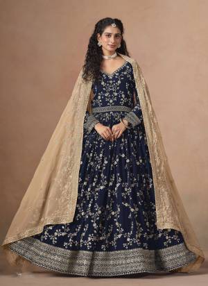 Looking These Beautiful Party Wear Fine Color Anarkali Suits.These Top Are Faux Georgette And Dupatta Are Organza And Bottom Santoon Fabricated.Its Beautified With Designer Heavy Embroidery Work.