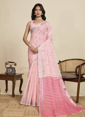 Looking This Party Wear  Saree Paired With Blouse.This Saree And Blouse Are Linen Fabricated With Wevon Jari Border With Designer Digital Printed. Buy This Pretty Saree Now.