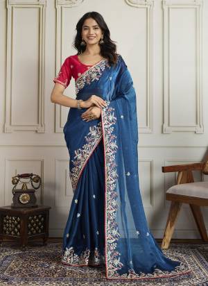 Garb These Party Wear Saree in Fine Colored.These Saree Are Frendy Chiffon And Blouse is Art Silk Fabricated.Its Beautified With Designer Embroidery Work.