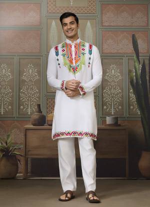 Looking These Party Wear Readymade Kurta Pair in Fine Colored.These Kurta Are Cotton Fabricated on Pair.Its Beautified With Designer Multy Thread,Mirror Embroidery Work.