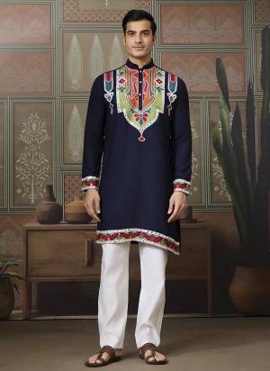 Looking These Party Wear Readymade Kurta Pair in Fine Colored.These Kurta Are Cotton Fabricated on Pair.Its Beautified With Designer Multy Thread,Mirror Embroidery Work.