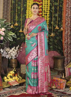 Garb These Fastive And Party Wear Saree in Fine Colored.These Saree And Blouse is Fabricated On Silk.Its Beautified With Heavy Woven Jari Designer.