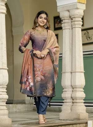 Attractive These Designer Readymade Suit in Fine Colored Pair With Bottom And Dupatta.These Top And Dupatta Are Fabricated On Gucci Silk Pair With Viscose Santoon Bottom.Its Beautified With Designer Digital Printed With Hand Work.