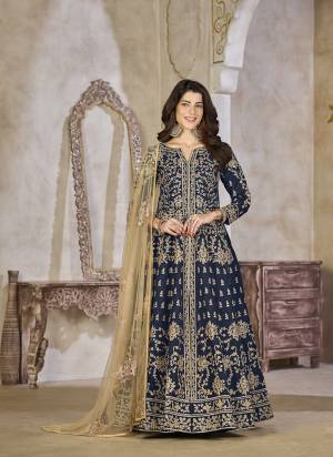 Looking These Beautiful Party Wear Fine Color Anarkali Suits.These Top Are Art Silk And Dupatta Are Net And Bottom Art Silk Fabricated.Its Beautified With Designer Embroidery Work.