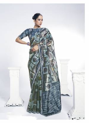 Look Attractive These Designer Party Wear Saree in Fine Colored.These Saree Are Two Tone Paper Silk And Blouse Two Tone Paper Silk is Fabricated.Its Beautified Embroidery With Stone Hand  Work Desiger With Digital Printed.