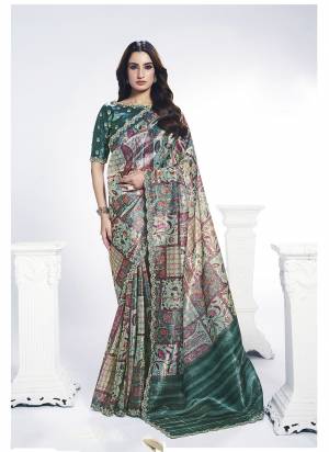 Look Attractive These Designer Party Wear Saree in Fine Colored.These Saree Are Two Tone Paper Silk And Blouse Two Tone Paper Silk is Fabricated.Its Beautified Embroidery With Stone Hand  Work Desiger With Digital Printed.