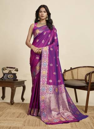 Looking This Party Wear Saree Paired With Blouse.This Saree And Blouse Are Soft Silk Fabric With Woven Jacquard Designer. Buy This Pretty Saree Now.
