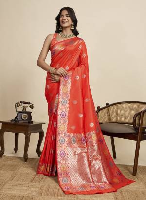 Looking This Party Wear Saree Paired With Blouse.This Saree And Blouse Are Soft Silk Fabric With Woven Jacquard Designer. Buy This Pretty Saree Now.