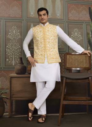 Attrective These Party Wear Readymade Kurta Payjama With Jacket Pair in Fine Colored.These Kurta Payjama And Jacket Are Silk Fabricated on Pair.Its Beautified With Designer Mirror,Thread,Sequance Embroidery Work.