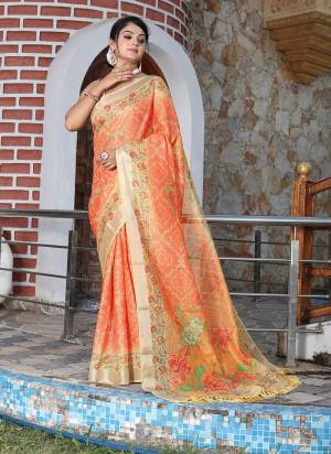 Look These Fastive Saree in Fine Colored.These Saree Are Cotton Shimmer And Blouse is Fabricated On Cotton Shimmer Pair.Its Beautified With Wevon Jari Border With Designer Printed.