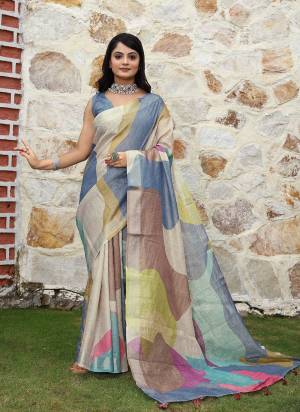Look These Fastive Saree in Fine Colored.These Saree Are Cotton Shimmer And Blouse is Fabricated On Cotton Shimmer Pair.Its Beautified With Wevon Jari Border With Designer Printed.