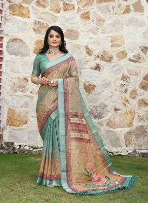 Look These Fastive Saree in Fine Colored.These Saree Are Cotton Shimmer And Blouse is Fabricated On Cotton Shimmer Pair.Its Beautified With Wevon Jari Border With Designer Printed.