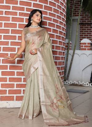 Look These Fastive Saree in Fine Colored.These Saree Are Cotton Shimmer And Blouse is Fabricated On Cotton Shimmer Pair.Its Beautified With Wevon Jari Border With Designer Printed.