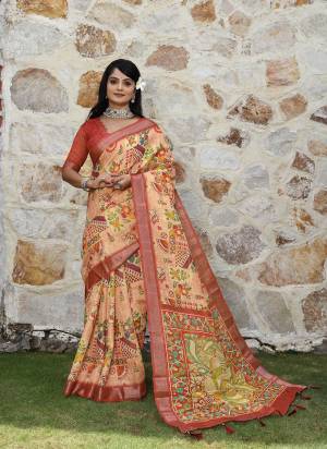Look These Fastive Saree in Fine Colored.These Saree Are Cotton Shimmer And Blouse is Fabricated On Cotton Shimmer Pair.Its Beautified With Wevon Jari Border With Designer Printed.