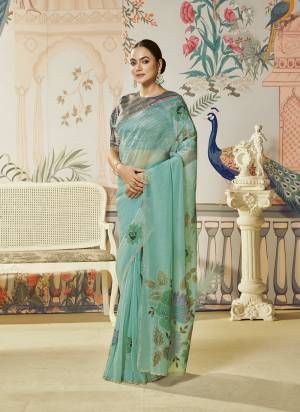 Look Attractive These Designer Party Wear Fancy Saree in Fine Colored.These Saree Are Satin Organza Silk And Blouse Jacquard Silk is Fabricated.Its Beautified Fancy Hand Printed,Swarovski Hand Work.