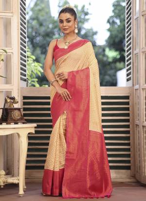 Garb These Fancy Party Wear Saree in Fine Colored.These Saree And Blouse is Fabricated On Kanjivaram Silk Pair.Its Beautified With Woven Disigner Saree.