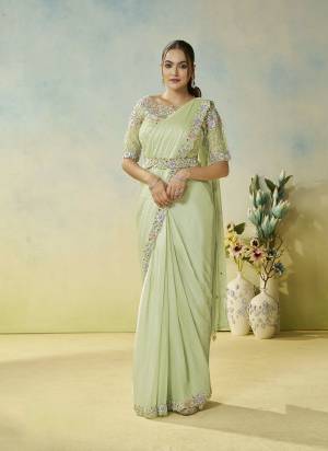 Look Attrective These Designer Party Wear Fancy Ready To Wear Saree With Blouse in Fine Colored.These Saree Are Two Tone Satin Silk And Blouse Organza Tissue is Fabricated.Its Beautified Solid,Desiger Four Sequance Embroidery With Multy Stone Hand Work.