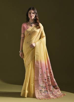 Garb These Festive Wear Saree in Fine Colored.These Saree And Blouse is Fabricated On Muga Cotton.Its Beautified With Multy Thread Weaving Pichwai Pallu Designer.