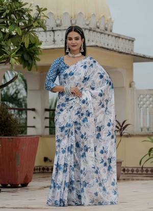 Attractive These Party Wear Ready To Wear Saree in Fine Colored.These Saree is Fabricated On Chinon Pair With Chinon Blouse.Its Beautified Designer Digital Printed With Mirror Cut Work  Border.