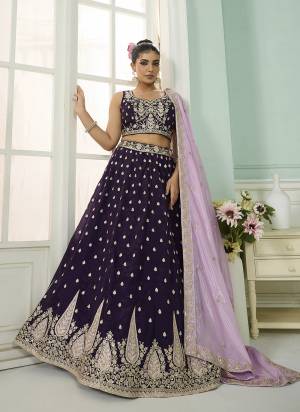 Garb This Party Wear Fine Color Fancy Heavy Designer Choli And Lahenga Fabriced On Organza And Dupatta Organza In Fabricated Beautified With Attrective Designer Heavy Sequance,Multy Thread  Embroidery Work. Buy Now.