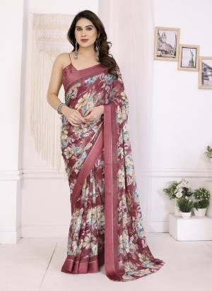 Attrective These Party Wear Saree in Fine Colored.These Saree Are Moss Satin Patta And Blouse is Moss Satin Patta Fabricated.Its Beautified With Woven Patta Border Designer Printed.