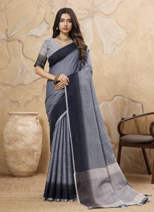 Attractive These Fastive And Party Wear Saree in Fine Colored.These Saree And Blouse is Fabricated On Linen.Its Beautified With Woven Designer.