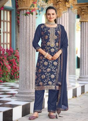 Attrective Looking These Party Wear Suit in Fine Colored Pair With Bottom And Dupatta.These Top Are Viscose Jacquard And Dupatta Are Fabricated On Chinon Pair With Santoon Bottom.Its Beautified With Woven Jari Designer With Embroidery Work.