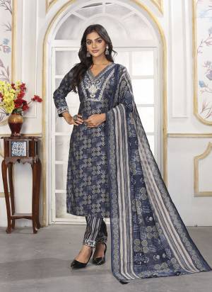 Garb These Beautiful Looking Readymade Suits.These Top And Bottom Are Chanderi And Dupatta Are Chanderi Fabricated.Its Beautified With Disigner Printed With Embroidery Work.