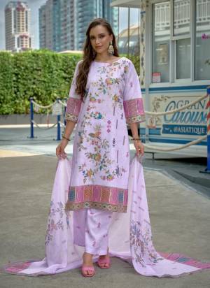 Attrective These Beautiful Looking Readymade Suits.These Top And Bottom Are Linen And Dupatta Are Tabby Chiffon Fabricated.Its Beautified  With Disigner Digital Foil Printed.