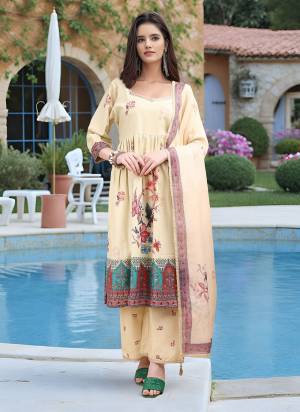 Attrective These Beautiful Looking Readymade Suits.These Top And Bottom Are Linen And Dupatta Are Tabby Chiffon Fabricated.Its Beautified  With Disigner Digital Foil Printed.