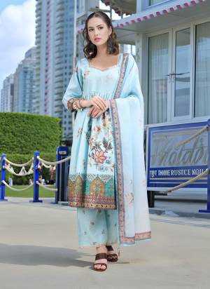 Attrective These Beautiful Looking Readymade Suits.These Top And Bottom Are Linen And Dupatta Are Tabby Chiffon Fabricated.Its Beautified  With Disigner Digital Foil Printed.