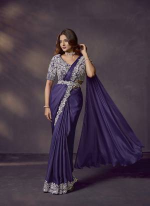 Look Attrective These Designer Party Wear Ready To Wear Saree With Blouse in Fine Colored.These Saree Are Soft Satin Silk And Blouse Satin Silk is Fabricated.Its Beautified Solid,Heavy Fancy Desiger Embroidery With Hand Work .