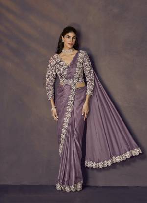 Look Attrective These Designer Party Wear Ready To Wear Saree With Blouse in Fine Colored.These Saree Are Soft Satin Silk And Blouse Tissue Silk is Fabricated.Its Beautified Solid,Heavy Fancy Desiger Embroidery With Hand Work .