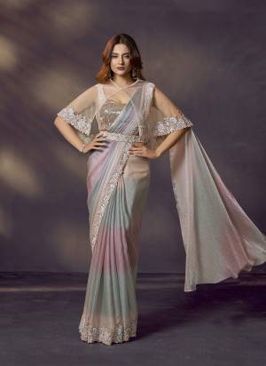 Look Attrective These Designer Party Wear Ready To Wear Saree With Blouse in Fine Colored.These Saree Are Two Tone Satin Silk And Blouse Satin Silk is Fabricated.Its Beautified Solid,Heavy Fancy Desiger Embroidery With Hand Work .