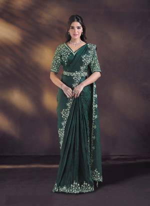 Look Attrective These Designer Party Wear Ready To Wear Saree With Blouse in Fine Colored.These Saree Are Two Tone Satin Silk And Blouse Two Tone Satin Silk is Fabricated.Its Beautified Solid,Heavy Fancy Desiger Embroidery With Hand Work .